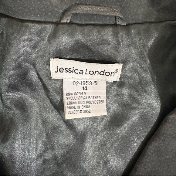 Jessica London 100% Suede Leather 3 Button Lined Blazer Jacket Gray Women’s 14 - Picture 3 of 10